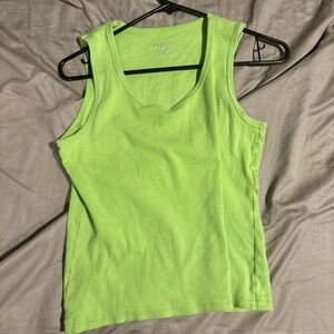 green ribbed tank